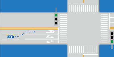 1011、如图所示，A车在此时进入左侧车道是因为进入实线区不得变更车道。（判断题）