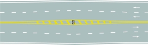 路面上的黄色填充标线是何含义？